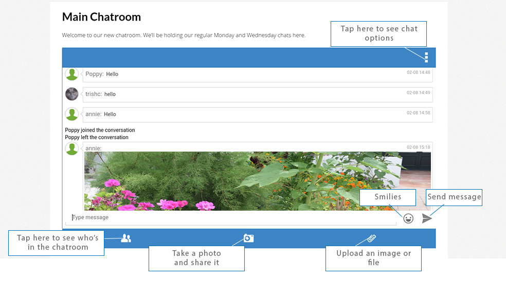 image showing the mobile chatroom