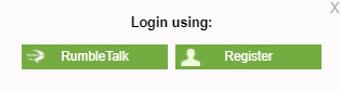 RumbleTalk login options: login and register